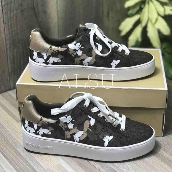 Michael Kors Poppy Lace Up mini MK Logo Blown W - Picture 2 of 8